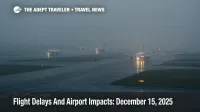 US flight delays December 15 at San Francisco International as low clouds cut arrival rates and slow taxi outs