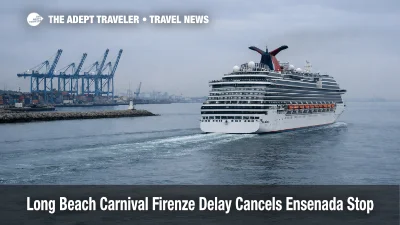 Carnival Firenze IT outage leaves ship departing Long Beach late, as Ensenada stop is canceled for cruisers