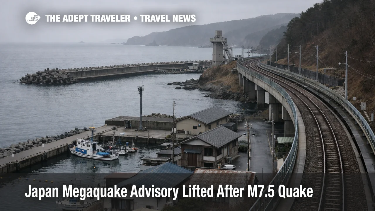 Japan megaquake advisory lifted, Sanriku coastal rail and harbor scene shows why buffers still matter