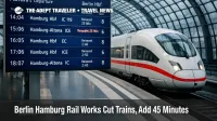 Berlin Hamburg rail works at Berlin Hauptbahnhof, with an ICE to Hamburg delayed and fewer departures