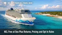 NCL Free at Sea Plus pricing as an NCL ship sails near Great Stirrup Cay, helping travelers budget add ons