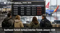 Southwest Turkish interline tickets signal new gateway connections at Chicago O'Hare gates, with travelers checking boards