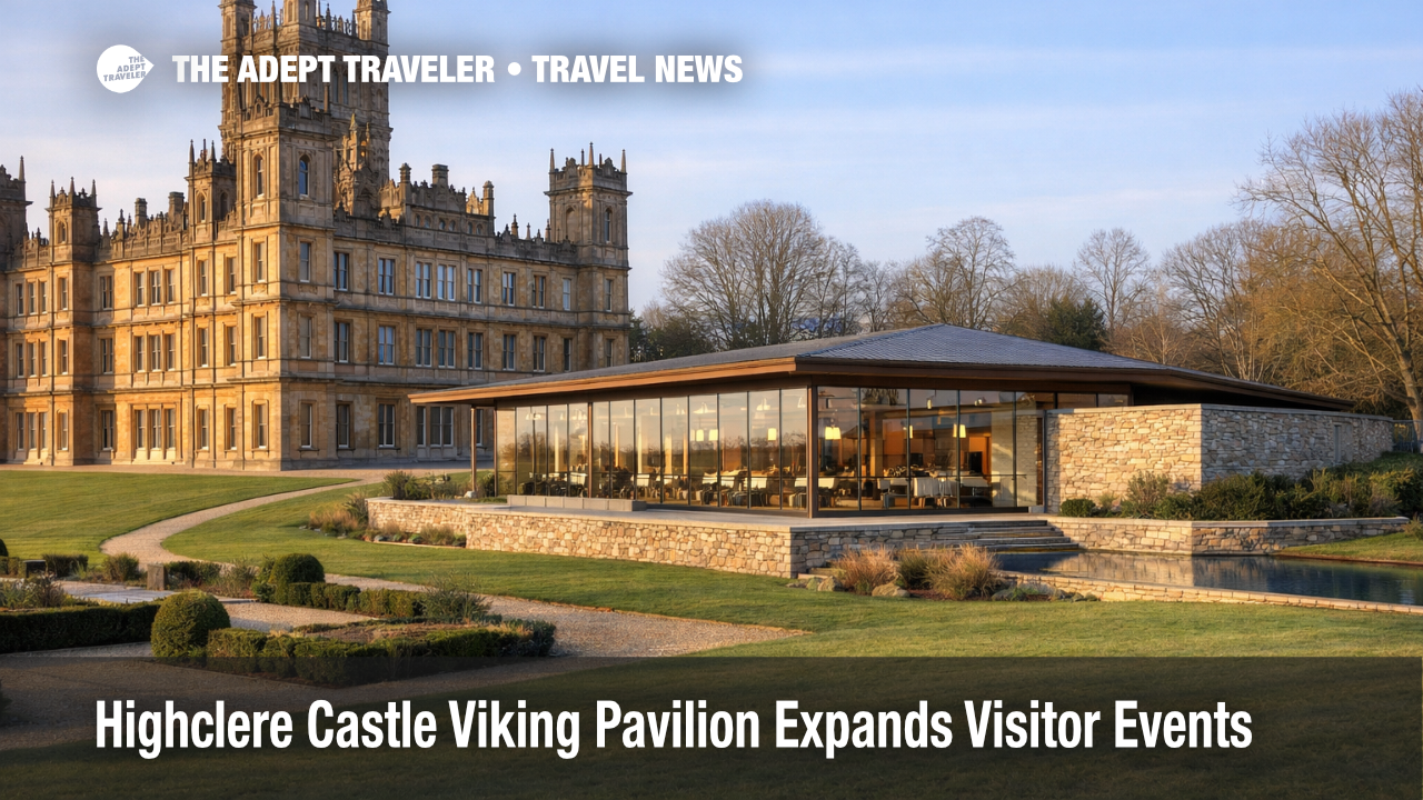 Highclere Castle Viking Pavilion planned on the southwest lawn, helping Viking travelers plan Downton Abbey visits