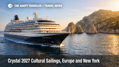 Crystal 2027 cultural sailings ship off Italy, showing the A&K x Crystal Cruises routes travelers can book