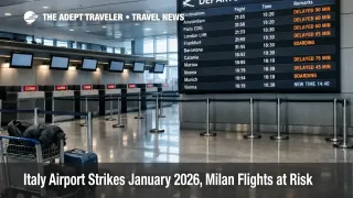 Italy airport strikes January 2026, closed check in desks at Milan Linate signal disruption risk