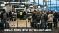 Spain Azul Handling strikes show bag drop queues at Madrid Barajas as baggage delays build