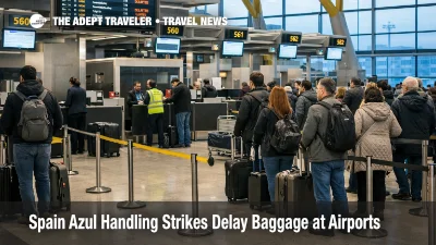 Spain Azul Handling strikes show bag drop queues at Madrid Barajas as baggage delays build