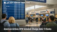 American Airlines DFW schedule change as travelers check departures boards for new banked connection times