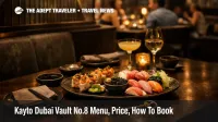 Kayto Dubai Vault No.8 set menu at Jumeirah Al Naseem, sushi with caviar accents and a golden key reveal