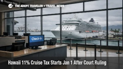 Cruise terminal at Honolulu Harbor reflects Hawaii 11% cruise tax starting Jan 1, 2026 for port call fares