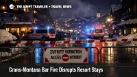 Crans-Montana bar fire cordon blocks resort streets, forcing hotel guests to reroute transfers and plans