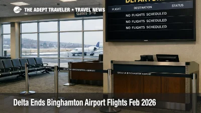 Delta ends Binghamton Airport flights, quiet departures board signals no commercial service after February 14, 2026