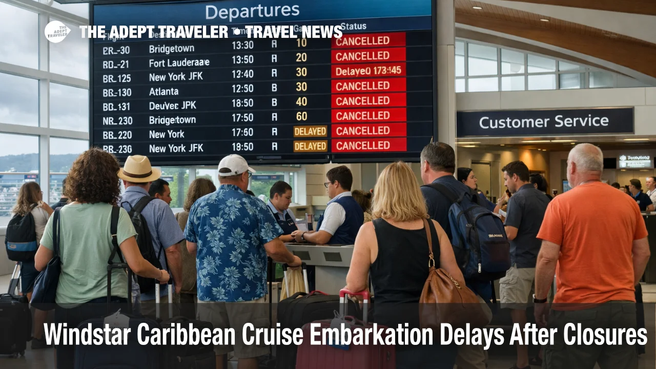Windstar Caribbean embarkation delays as travelers watch cancellations at Princess Juliana Airport in St. Maarten