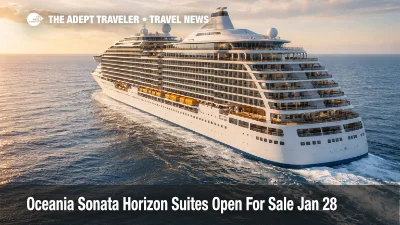Oceania Sonata Horizon Suites, luxury ship underway as travelers plan the January 28, 2026 booking window