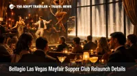 Bellagio Mayfair Supper Club relaunch, stage show and fountainside dining room view inside Bellagio in Las Vegas