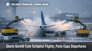 Storm Goretti Schiphol flight cuts, snow crews de ice jets at gates as travelers face mass cancellations