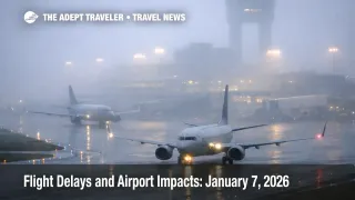 Low clouds at BOS as U.S. flight delays January 7 threaten tight connections and late day rebooking options