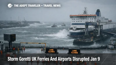 Storm Goretti UK ferries disruption at Dover harbor, rough seas and closed lanes signal Channel crossing cancellations