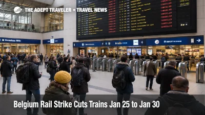 Belgium rail strike at Brussels Midi shows cancellations and sparse platforms for Eurostar connections