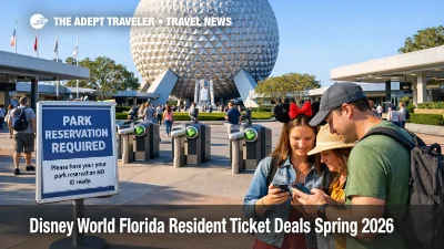 Disney World Florida resident tickets draw early bookings at EPCOT entrance as guests review reservation requirements