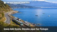 Goway Kyushu Shizuoka Japan tour packages highlight Mt. Fuji coastline views near Shizuoka, Japan, for crowd avoidance