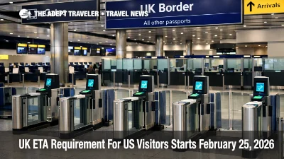 UK ETA for US visitors shown at Heathrow e gates, new February 25, 2026 step before boarding to the UK