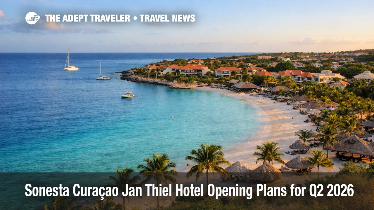 Sonesta Curaçao Jan Thiel hotel plans, calm beach view near Willemstad as travelers weigh new stays