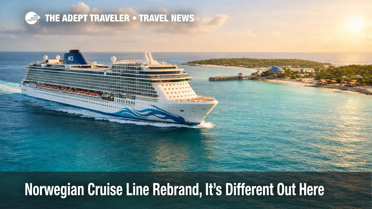 Norwegian Cruise Line rebrand signals new Great Stirrup Cay focus, with a ship cruising past the private island