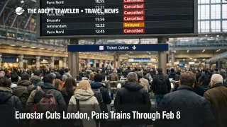 Crowded St Pancras as London Paris Eurostar trains sell out during Eurostar cancellations January 2026