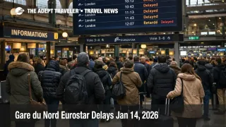 Gare du Nord Eurostar delays shown on departures board as Paris travelers face longer waits and missed connections