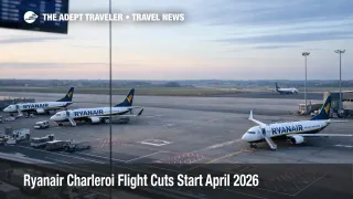 Ryanair Charleroi capacity cut shown by fewer aircraft at CRL gates, signaling tighter spring and summer 2026 seats