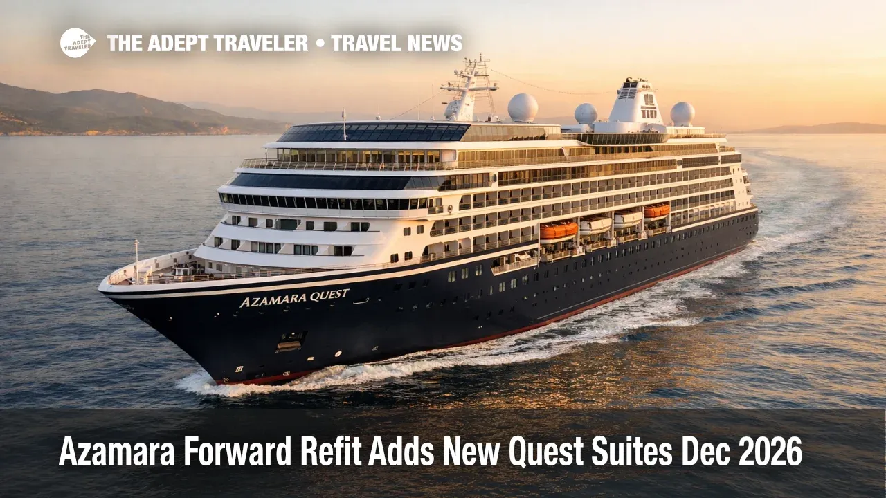 Azamara Quest refurbishment suites are teased as the ship sails at sea, signaling the Azamara Forward upgrades