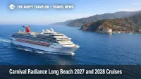 Carnival Radiance Long Beach sailings show a ship off Catalina, signaling new 2027 and 2028 Ensenada cruises