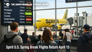 Spirit spring break routes return as travelers watch the departures board near a Spirit gate at Chicago O Hare