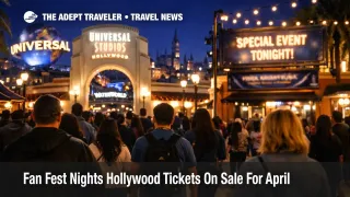 Universal Fan Fest Nights tickets on sale, night entry plaza at Universal Studios Hollywood shows after hours crowds