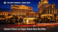 Caesars Palace Las Vegas villas debut, exterior night view helps travelers gauge new Sky Villa stay options and demand