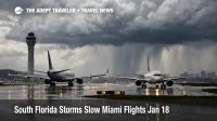 South Florida storms Miami flights, jets taxi at MIA under dark clouds as reroutes raise missed connection risk