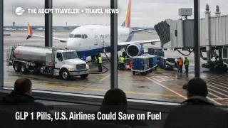 U.S. GLP 1 pills airline fuel story shown by a 737 being fueled at a U.S. hub, highlighting cost savings potential
