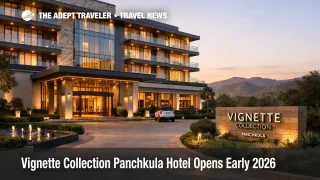 Vignette Collection Panchkula Hotel exterior near Chandigarh, India, as travelers plan early 2026 stays and events