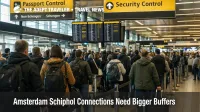Amsterdam Schiphol connection times tighten as travelers face longer queues and higher missed connection risk