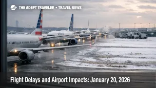 U.S. airport delays January 20 as jets queue at Chicago O'Hare in winter operations, signaling tight connections