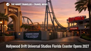 Hollywood Drift Universal Studios Florida track rises near CityWalk as 2027 coaster work reshapes park planning
