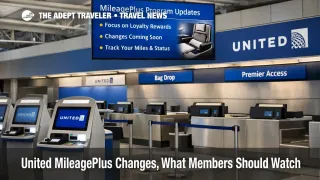 United MileagePlus changes shown at a United check in hall, highlighting loyalty program uncertainty for flyers