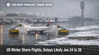 US winter storm flights hit ATL, deicing trucks and slushy taxiways show delay risk during the weekend cold snap