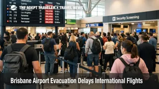 Brisbane Airport evacuation delays as passengers re enter departures hall and queues rebuild after a false alarm