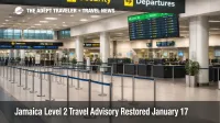 Jamaica Level 2 travel advisory update, quiet Jamaica airport screening area signals planning caution for U.S. travelers