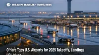 O'Hare busiest U.S. airport operations crowd the runway at dusk, highlighting tighter connection buffers for 2026