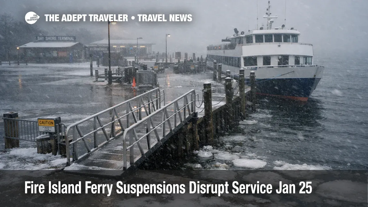 Fire Island ferry suspensions leave a quiet Bay Shore dock as snow and bay icing halt winter passenger service