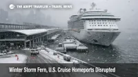 Winter Storm Fern cruise homeports, ship docks at snowy Manhattan terminal as embarkation access slows