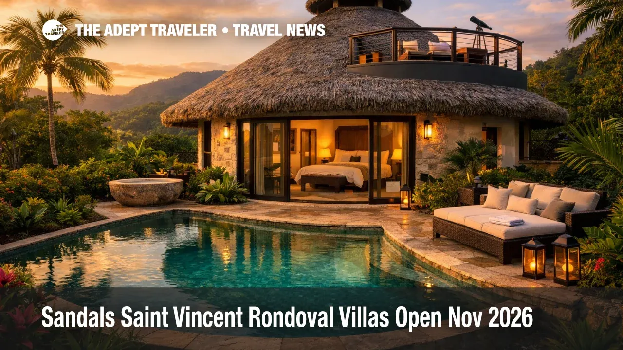 Sandals Saint Vincent Rondoval Villas with private pool and rooftop terrace, showing new butler villa bookings for November 2026
